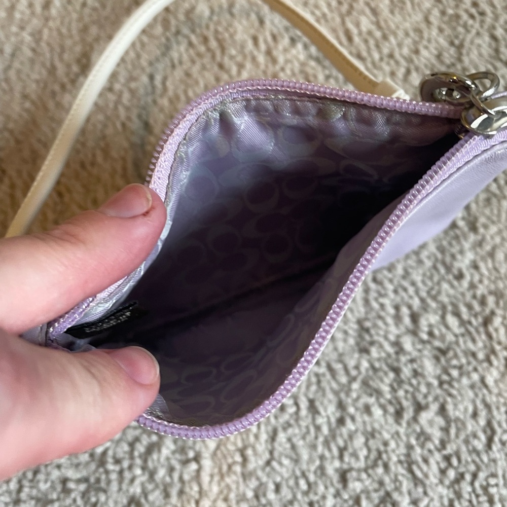 Lilac and cream wristlet